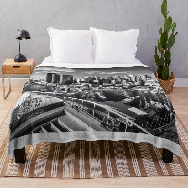 Item preview, Sydney City and Barangaroo View from Darling Harbour in Black and White designed and sold by Danielasphotos.