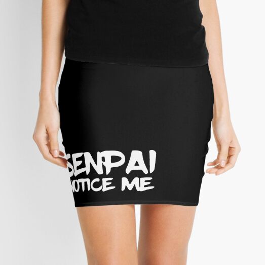 Senpai Noticed Me Mini Skirt By Tenthfungi Redbubble - senpai notice me roblox id