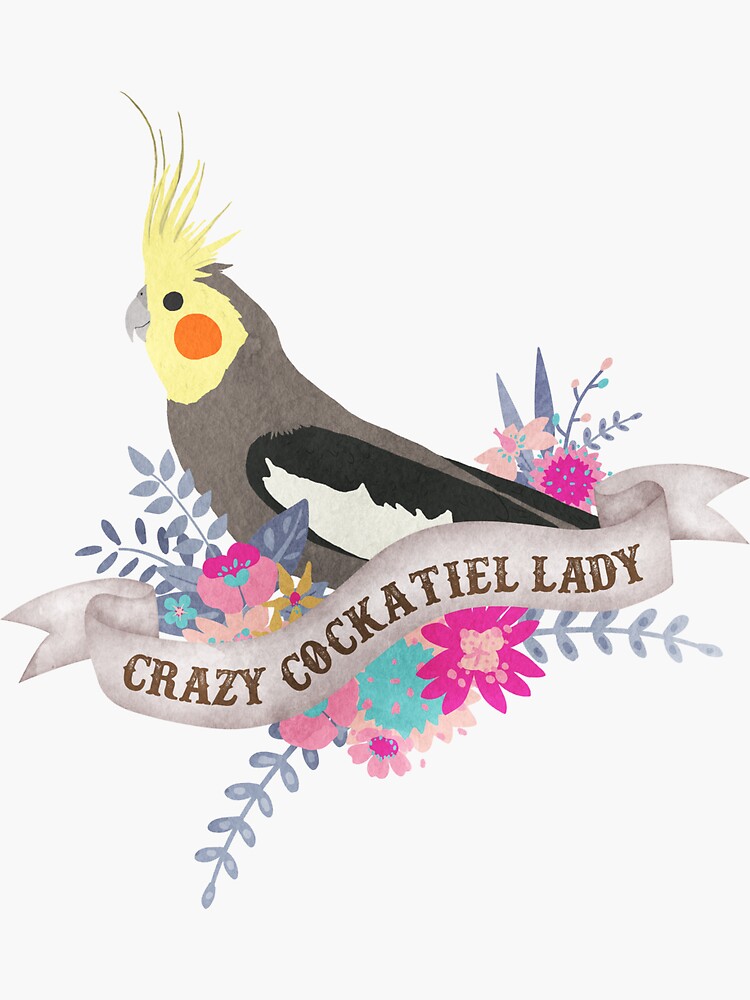 MG4442 Pas Op Crazy Cockatiel Lady Novelty Gift Gedrukt Thee