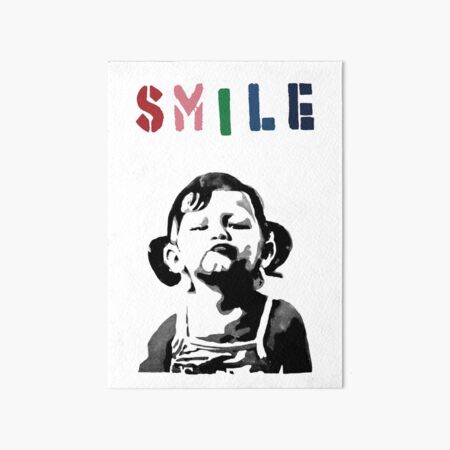 Banksy - Smile Art Board Print for Sale by STREETARTCORNER