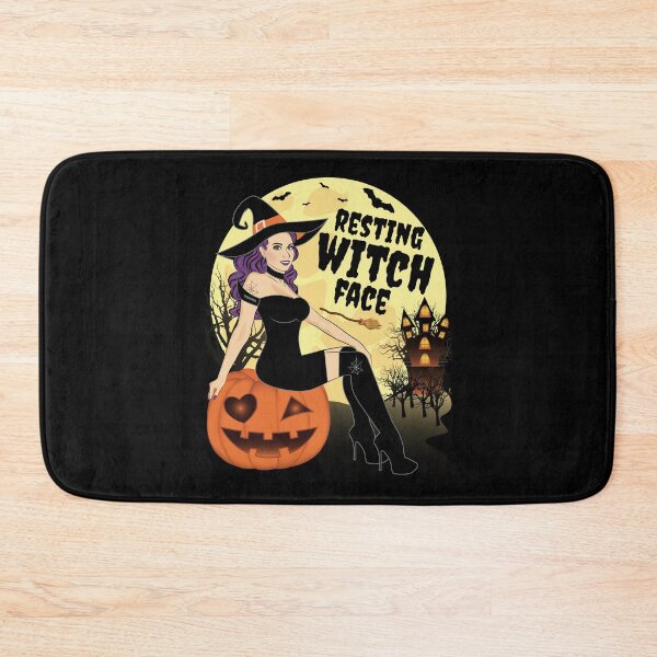 Item preview, Resting Witch Face Funny Halloween Witch with Pumpkin designed and sold by ZNOVANNA.