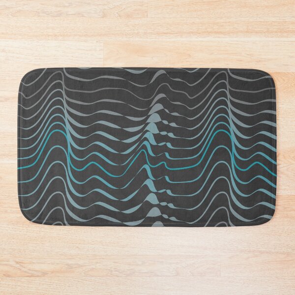 Item preview, dynamic teal waves on anthracite shapelines designed and sold by Marlene Wagenhofer.