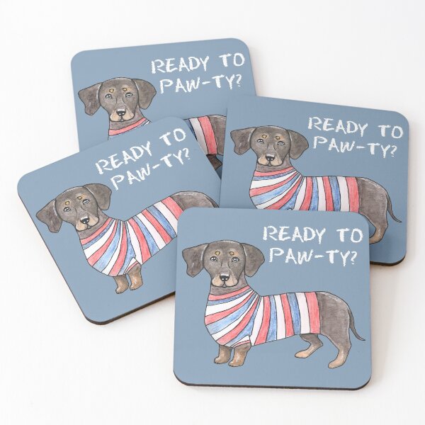 Item preview, Party Dachshund designed and sold by BeeHappyShop.