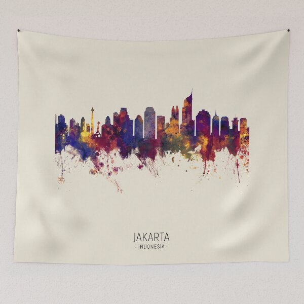 Item preview, Jakarta Skyline Indonesia designed and sold by ArtPrints.