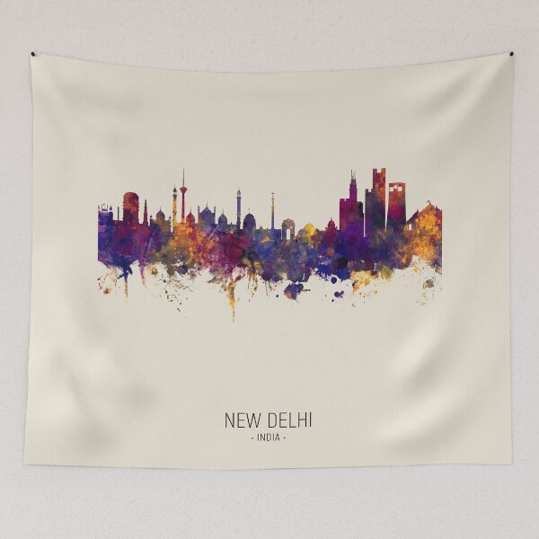 Item preview, New Delhi India Skyline designed and sold by ArtPrints.