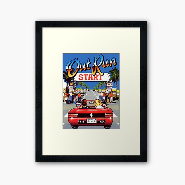 outrun 90s Framed Art Print