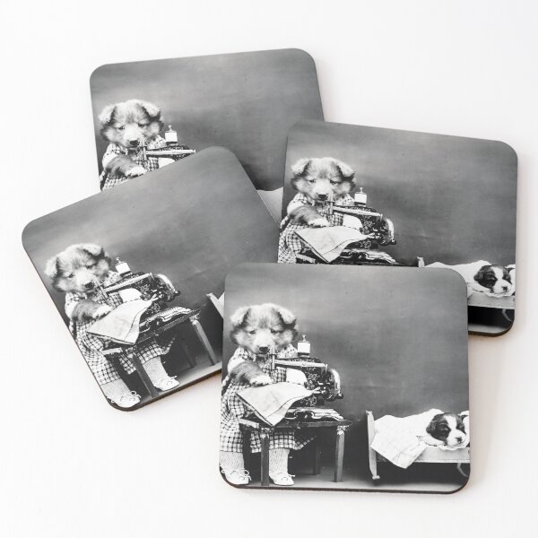 Item preview, Mummy dog making clothes for her puppy designed and sold by Vintage Designs +.