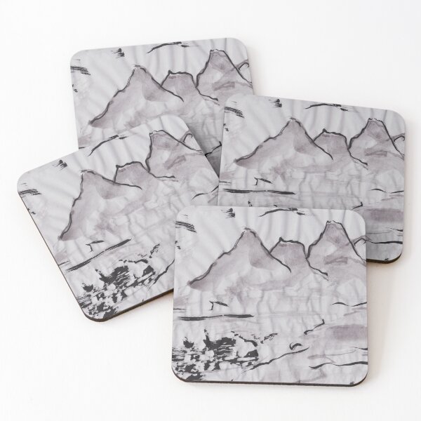 Item preview, Sumi-e inspired Mountain Lake designed and sold by Red Sakura Studio.