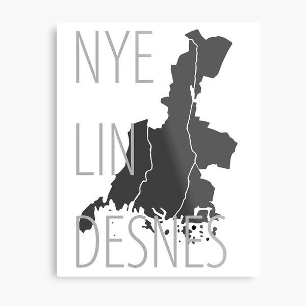 Mirra's mAps - Nye Lindesnes Metal Print