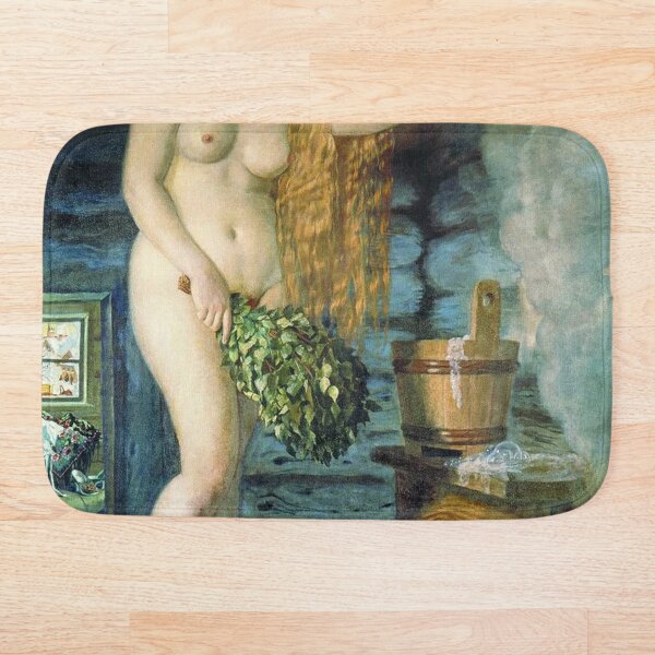 #Russian #Venus, Boris Kustodiev, Famous #Nude Painting (Nu) #RussianVenus Bath Mat