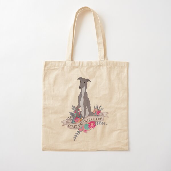 Crazy Greyhound Lady  Cotton Tote Bag