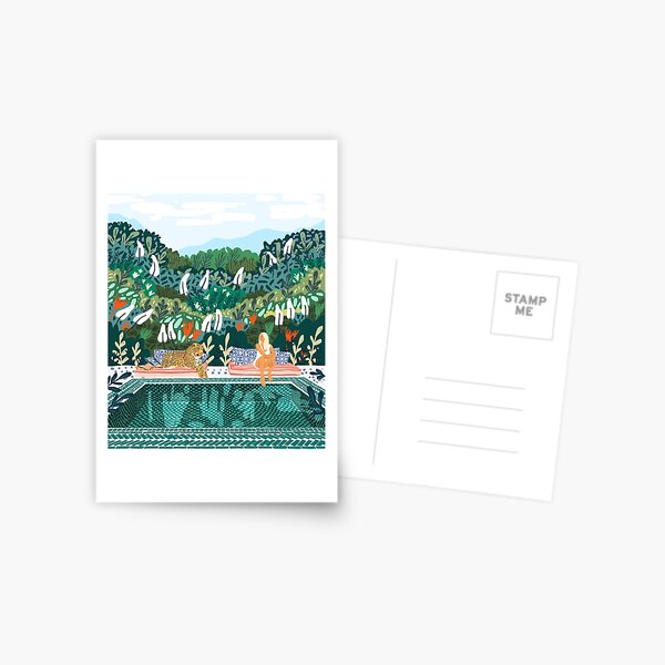 Item preview, Chilling by the pool with my leopard Tropical Jungle Nature Wildlife Bohemian Morocco Travel designed and sold by 83oranges.