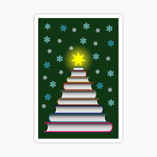 Bookworm's Christmas Card Sticker
