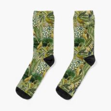 Weinlese-grüner tropischer Vogel-Dschungel-Garten Socken