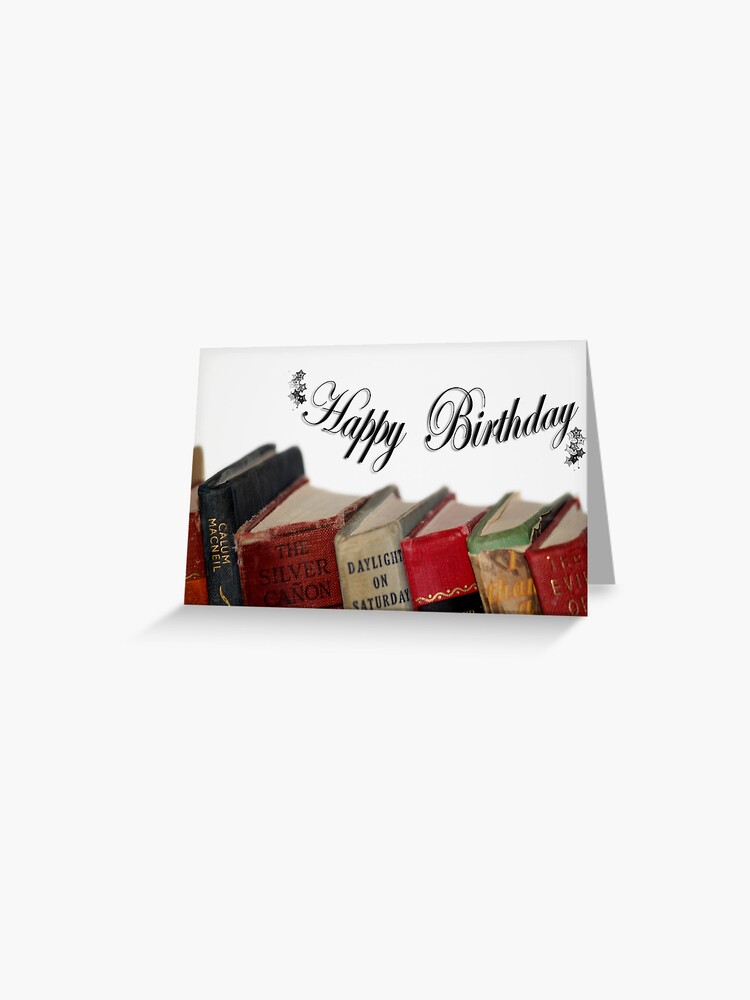 Carte De Vœux Joyeux Anniversaire Plus Vieux Carte Livres A L Ancienne Par Minnes Redbubble