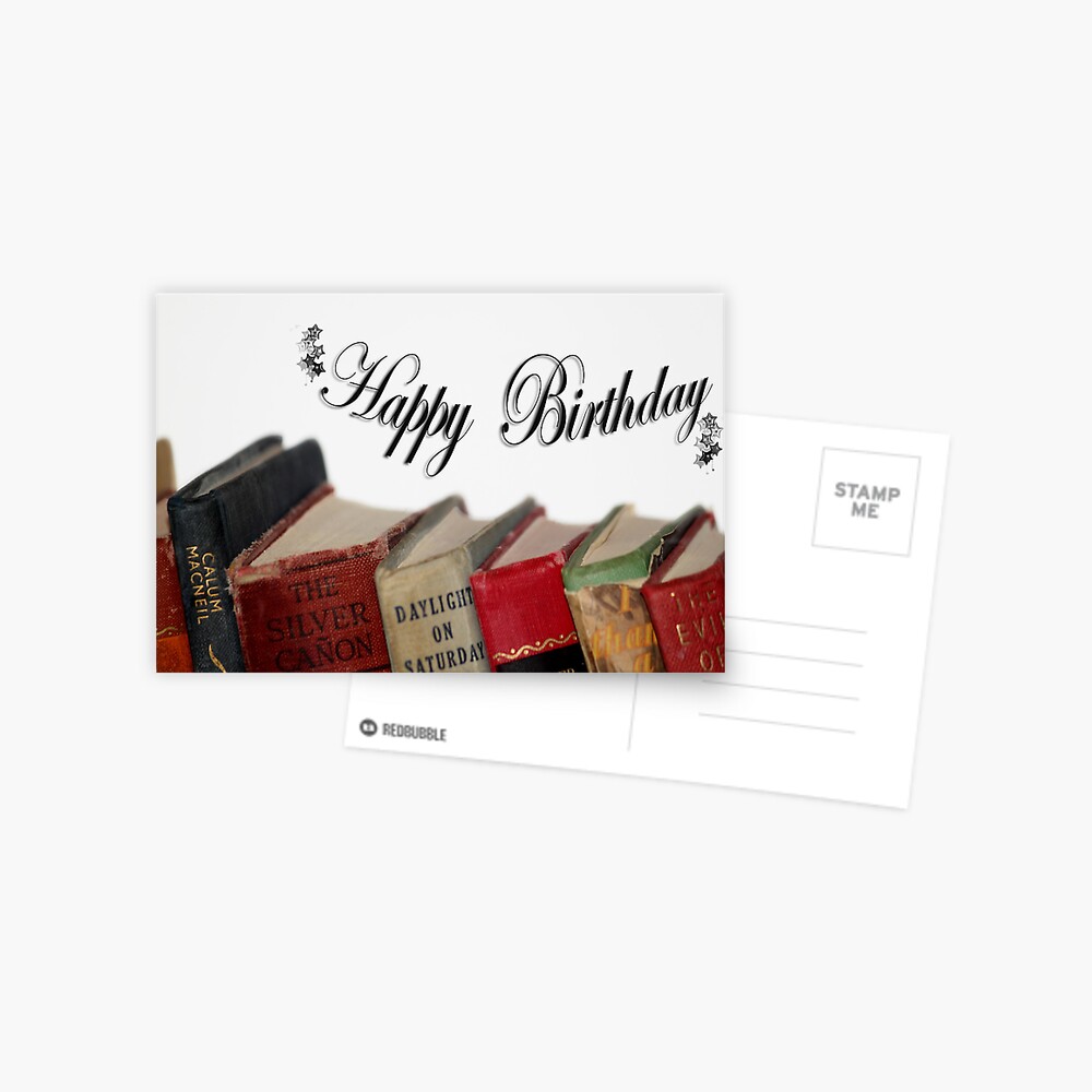 Carte De Vœux Joyeux Anniversaire Plus Vieux Carte Livres A L Ancienne Par Minnes Redbubble