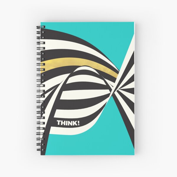 THINK! – Wavy Stripes on Luxury Blue Spiral Notebook