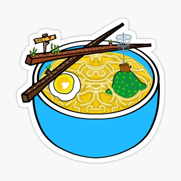 DG Ramen discgolf art Sticker