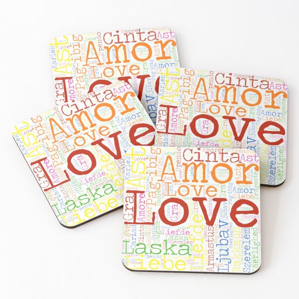 Item preview, rainbow colorful word love in different language word cloud designed and sold by atevern.