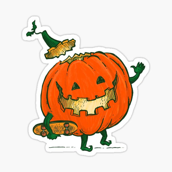 Skatedeck Pumpkin Sticker