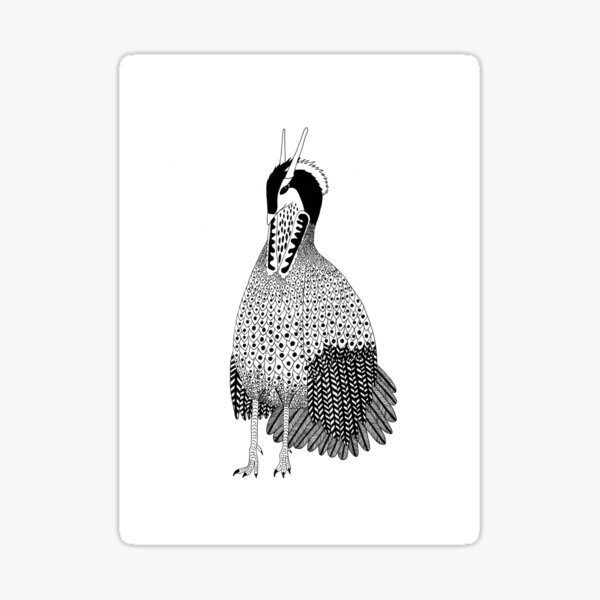 Temminck's Tragopan (ink illustrations of weird animals that are real) Sticker