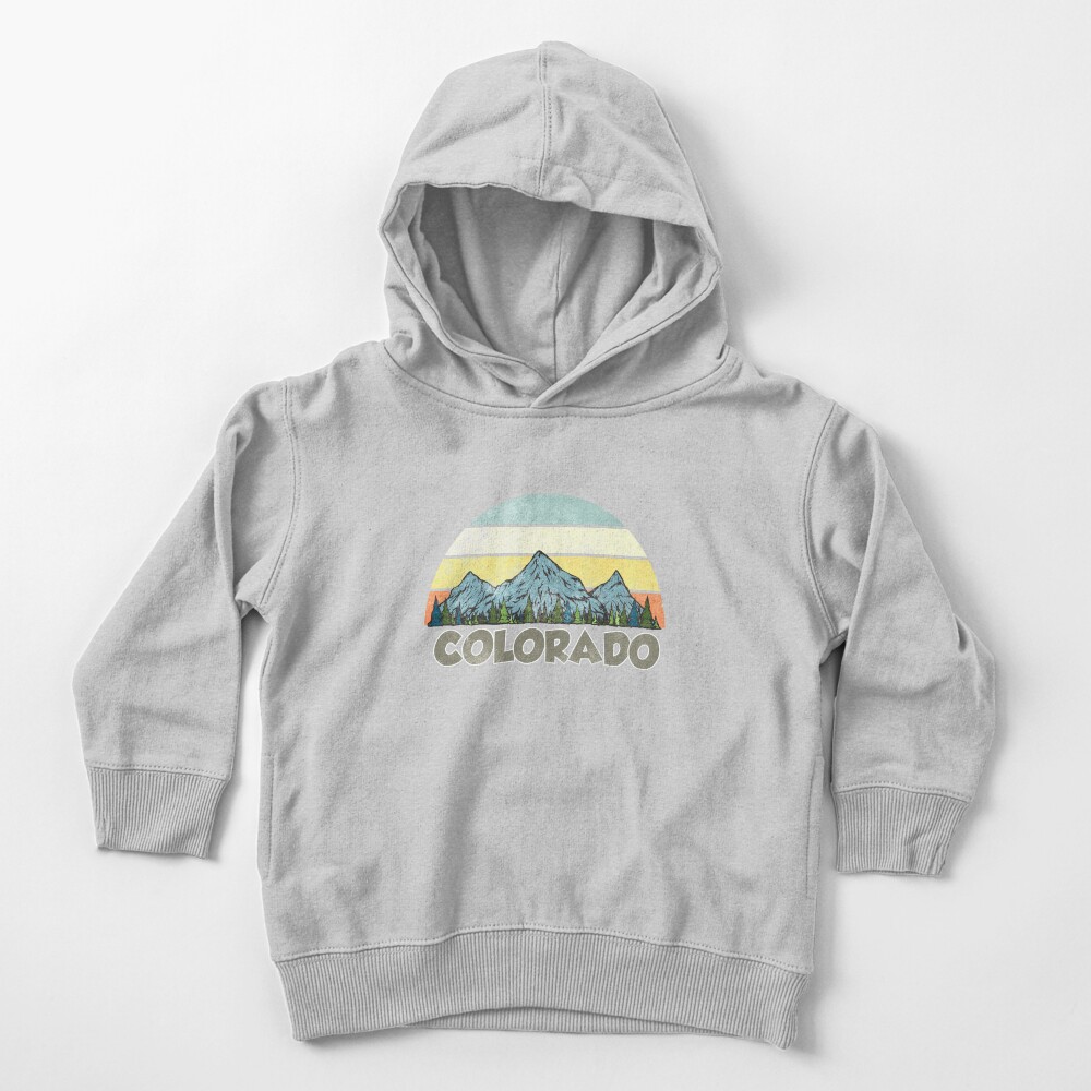 Vintage Colorado Rocky Mountains Retro Sunset Toddler Pullover Hoodie