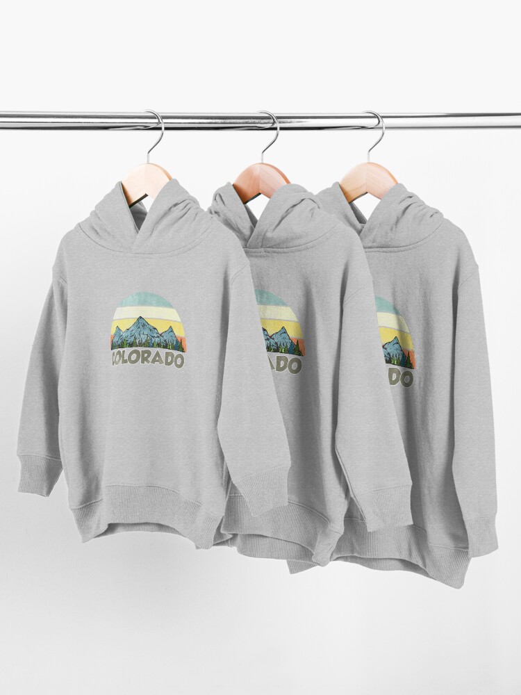Alternate view of Vintage Colorado Rocky Mountains Retro Sunset Toddler Pullover Hoodie
