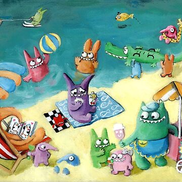 Artwork thumbnail, Monster Summer Time on the Beach by colonelle