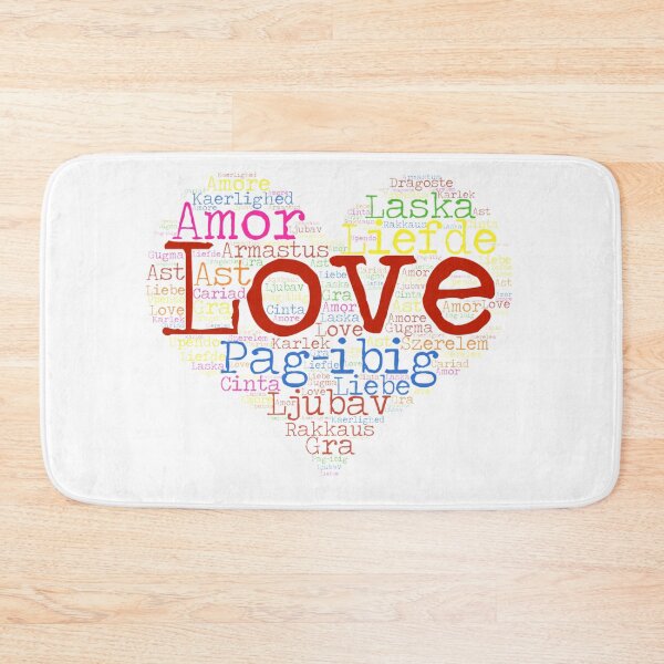 Item preview, rainbow colorful word love in different language word cloud designed and sold by atevern.