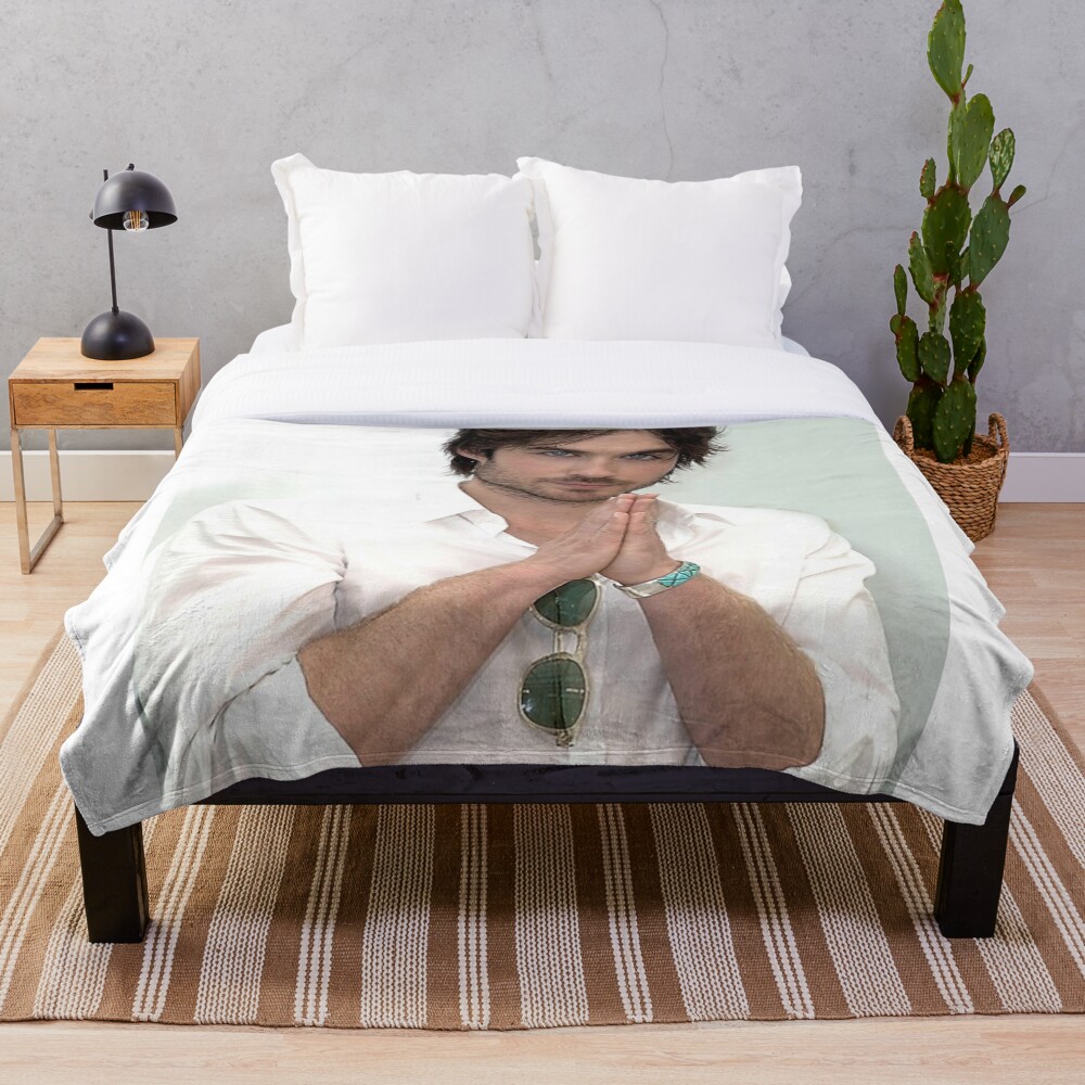 "Ian Somerhalder Damon Salvatore" Throw Blanket for Sale by juuyedxxx