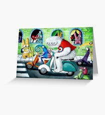 Scooter rally - Yeti and Co. Greeting Card