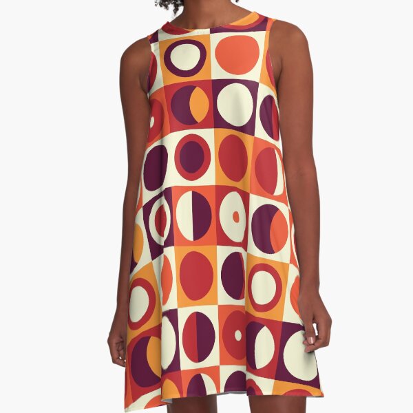 Orangy 70s pattern A-Line Dress