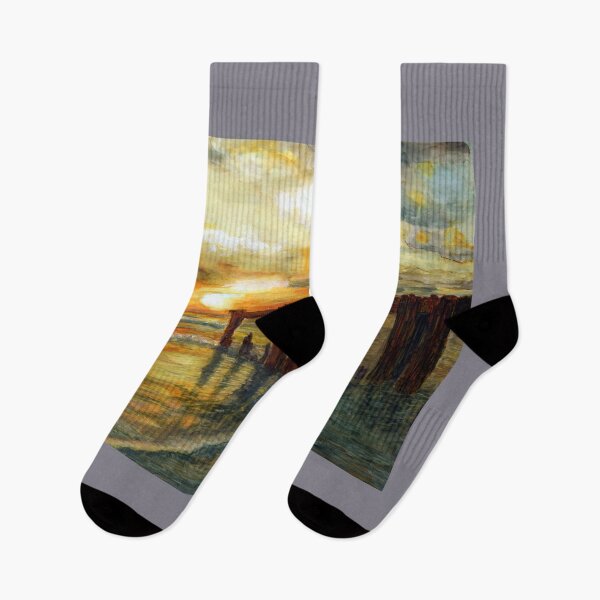 Item preview, Sunrise Over Old Pier designed and sold by Marcella Chapman.