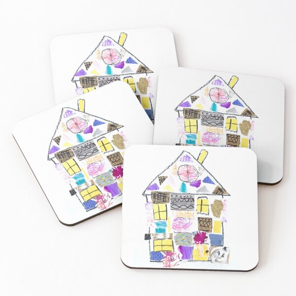 Item preview, A collage house with a variety of drawn and graphic textures. designed and sold by annaveres.