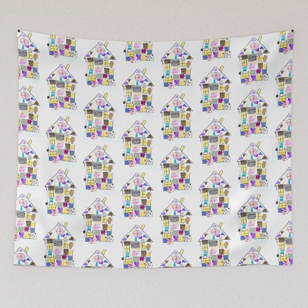 Item preview, A collage house with a variety of drawn and graphic textures. designed and sold by annaveres.