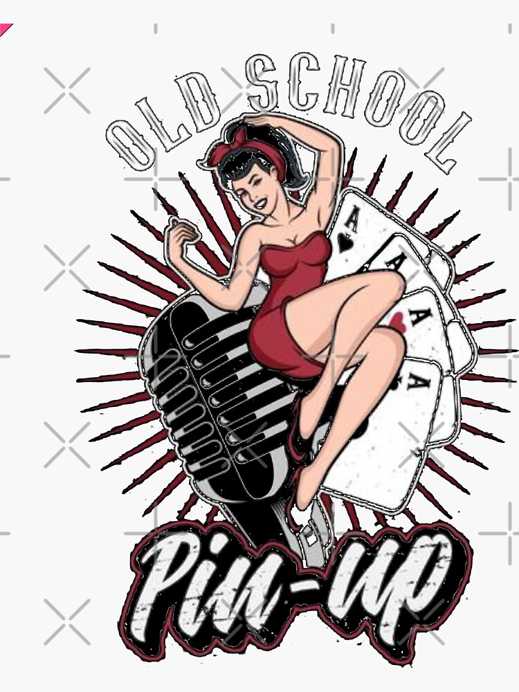 Old School Pin Up Sticker For Sale By Blackrain1977 Redbubble