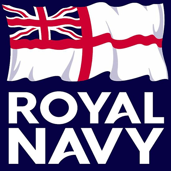 Royal Navy Ensign And Logo Poster By Quatrosales Redbubble   Flat,550x550,075,f.u5 