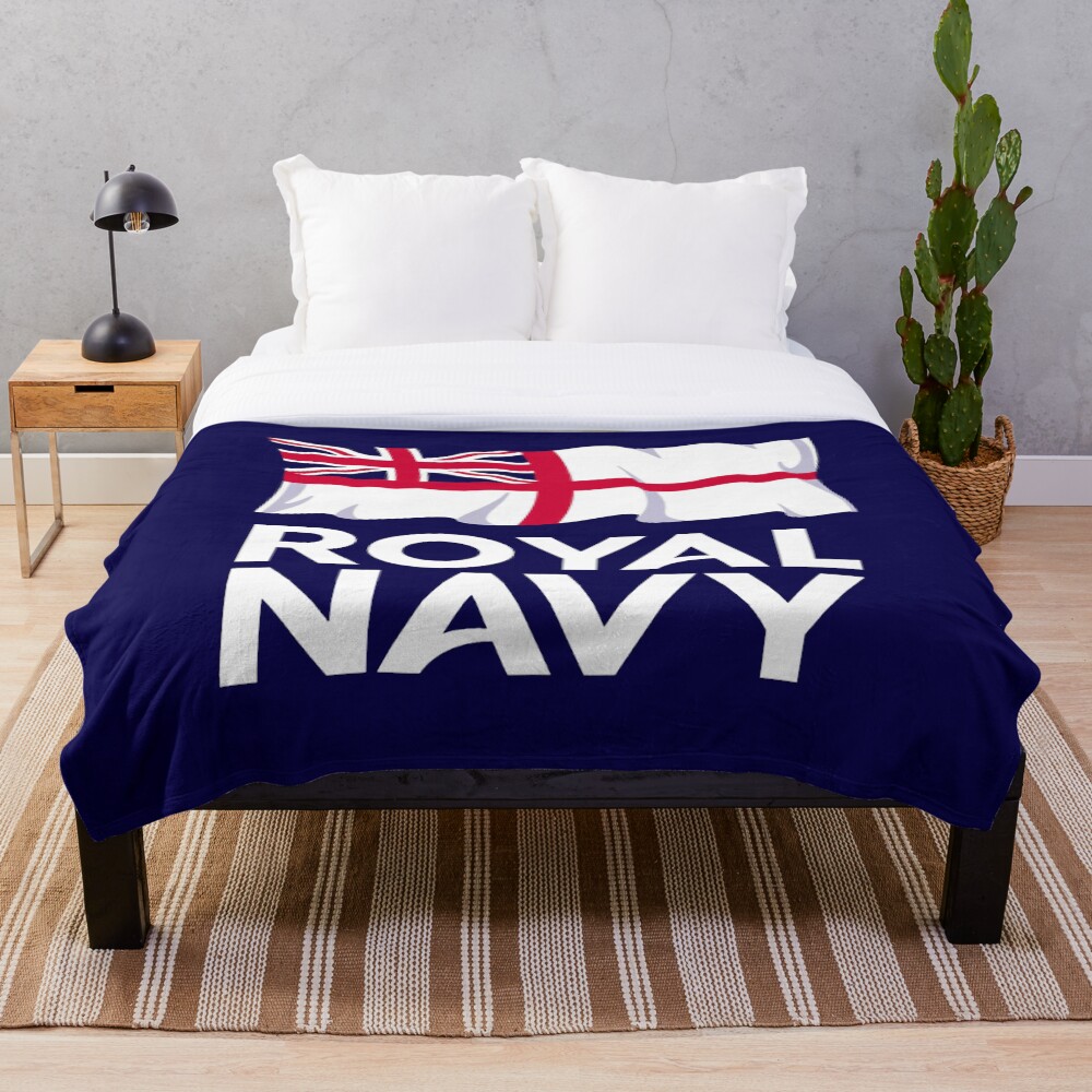 "Royal Navy Ensign and Logo" Throw Blanket for Sale by Quatrosales Redbubble