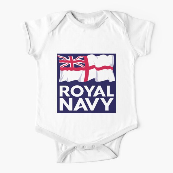 Royal Navy Ensign and Logo Short Sleeve Baby One-Piece