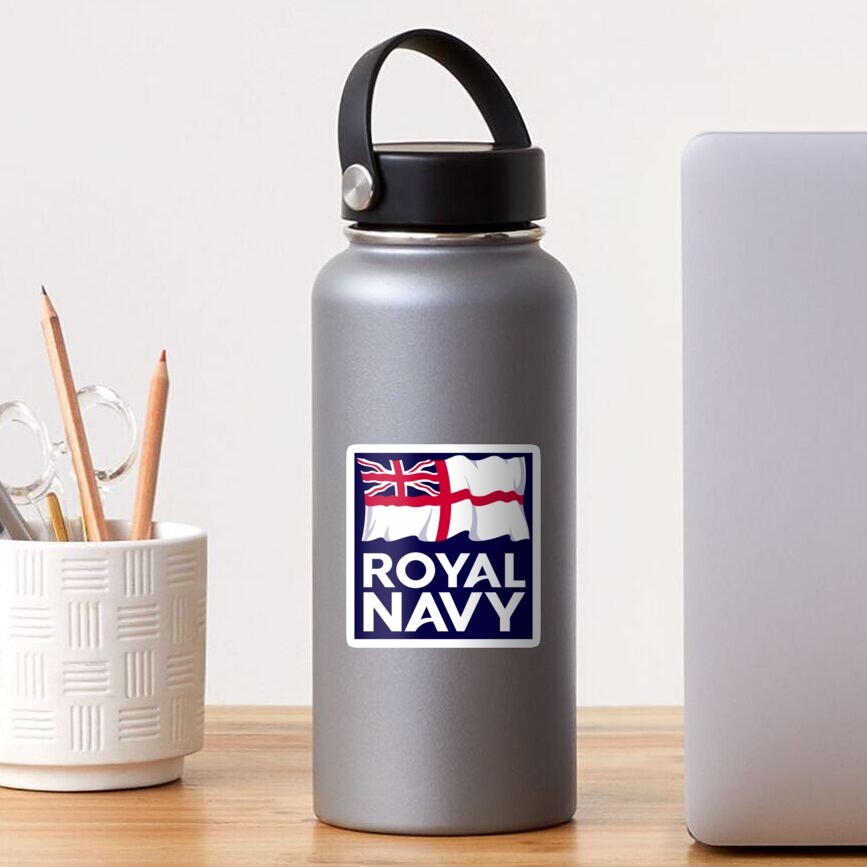 "Royal Navy Ensign and Logo" Sticker for Sale by Quatrosales Redbubble