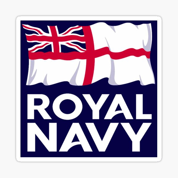 "Royal Navy Ensign and Logo" Sticker for Sale by Quatrosales Redbubble