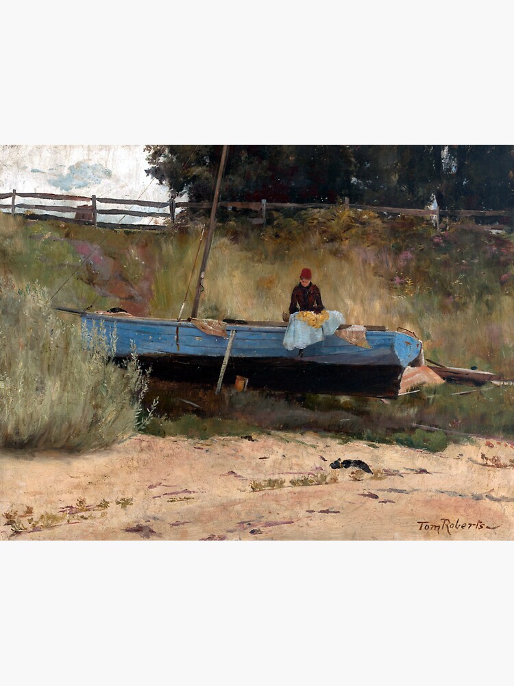 "Tom Roberts Boat on Beach, Queenscliff" Sticker for Sale by pdgraphics