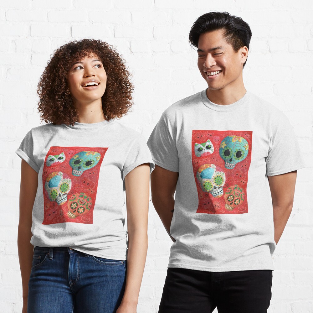 Cute Sugar Skull Tshirt for Men Women Kids-CL – Colamaga