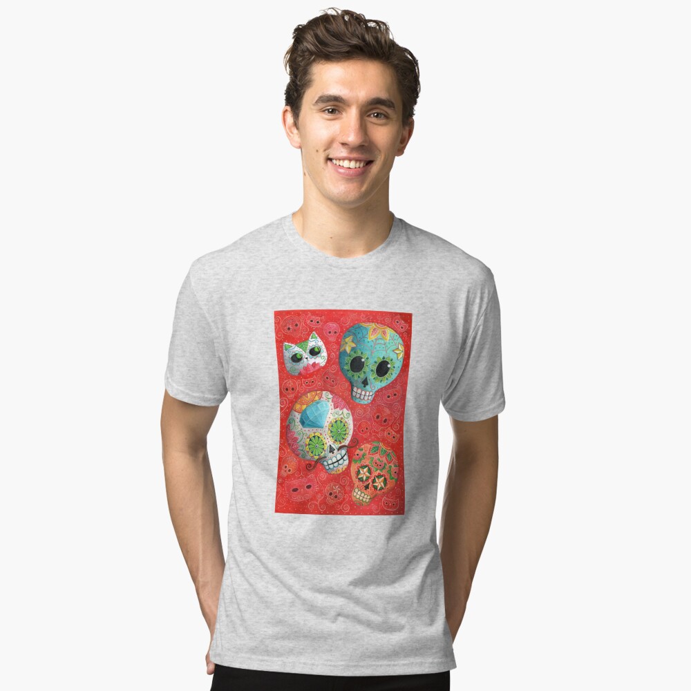 Cute Sugar Skull Tshirt for Men Women Kids-CL – Colamaga