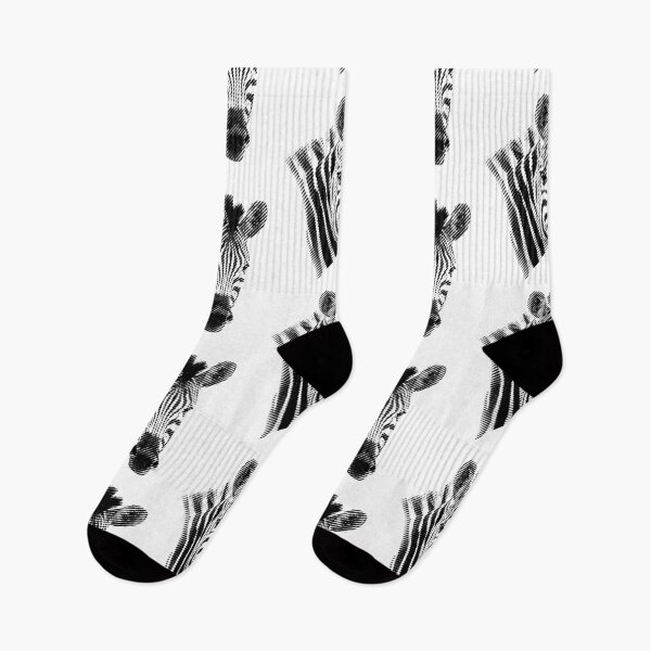 Item preview, Zebra Face in Black and White Angled Lines designed and sold by Scotch Macaskill.