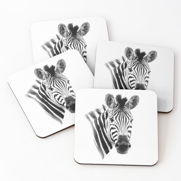 Item preview, Zebra Face in Black and White Angled Lines designed and sold by Scotch Macaskill.
