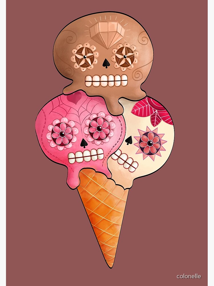 Sugar Skull Ice Cream Cone by colonelle