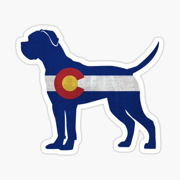 Cane Corso Dog Breed Silhouette Filled with Colorado Flag Sticker