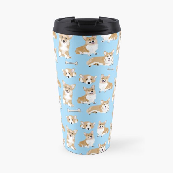 Corgi Dog Pattern Travel Mug