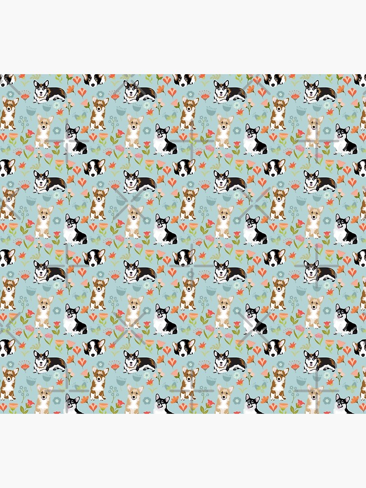 Cute Summer Corgi Flower Pattern by UtArt